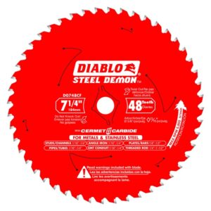 DIABLO D0748CFX 7-1/4" x 48T Cermet Steel Demon Circular Saw Blade