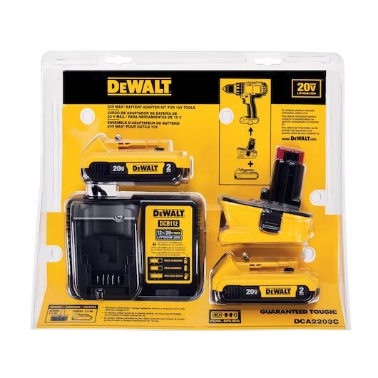 DEWALT DCA2203C 20V MAX To 18V Adaptor Kit W/2 DCB203 (2.0AH) and Charger - Image 2
