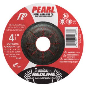PEARL DCRED45 4-1/2 x 1/4 x 7/8 Aluminum Oxide Wheel