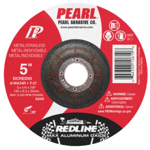 PEARL DCRED50 5 x 1/4 x 7/8 Aluminum Oxide Wheel