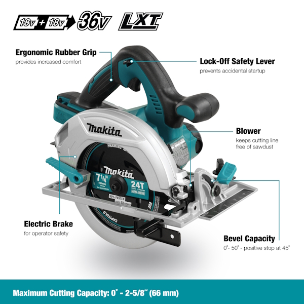 MAKITA DHS711Z 18Vx2 (36V) 7-1/4" Circular Saw (Tool Only) - Image 3