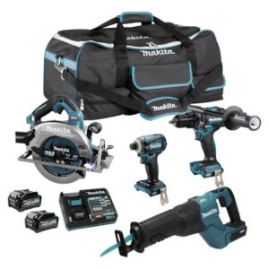 MAKITA DK0127G401 40V BL 4 Tool Hammerdrill, Impact, Recip, Circ Saw Kit