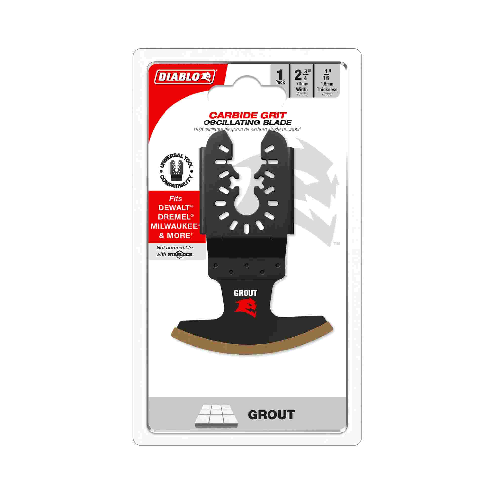 DIABLO DOU16CGX 2-3/4" Universal Fit Carbide Grit Oscillating Blade for Grout - Image 2