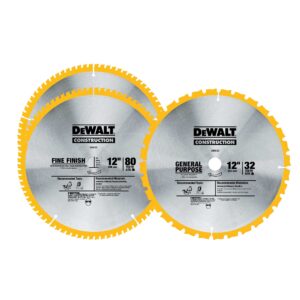 DEWALT DW3128P5B3 Construction 3PC 12" Circular Saw Blade Set