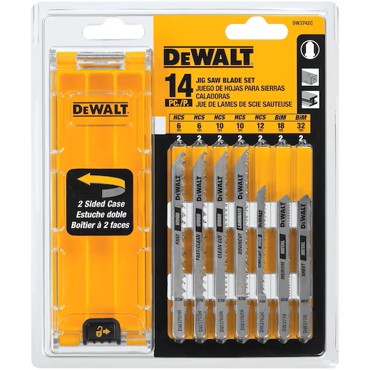 DEWALT DW3742C 14 Pc Cobalt Steel Jig Saw Blade Set In Tough Case T-Shank - Image 2