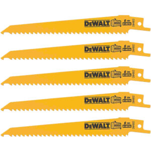 DEWALT DW4802 6" 6 TPI Taper Back Bi-Metal Reciprocating Blade 5PC