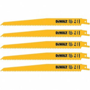 DEWALT DW4803 9" 6 TPI Taper Back Bi-Metal Reciprocating Blade 5PK