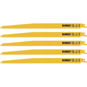 DEWALT DW4804 12" Recip Blade Yellow 6 TPI Wood 5PK Taper Back