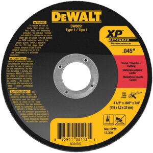 DEWALT DW8851 4-1/2" x .045" x 7/8" XP Type 1 Thin Metal Cut Off Wheel