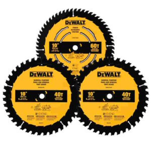 DEWALT DWA110CMB3 10" 60T & 2 X 40T Circular Saw Blade