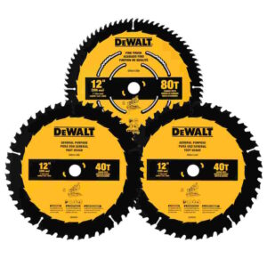 DEWALT DWA112CMB3 12" 80T & 2 x 40T Circular Saw Blades 3PK