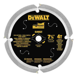 DEWALT DWA3193PCD 7-1/4" 4T Fibre Cement and Laminate Blade,  PCD Tipped