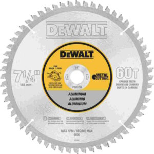 DEWALT DWA7758 7-1/4" 60T Aluminum Metal Cutting Saw Blade 5/8" Arbor
