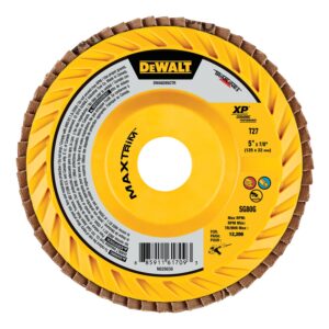 DEWALT DWA8285CTR 5" X 7/8" SR80 T27 Trimmable Flap Disc - Ceramic