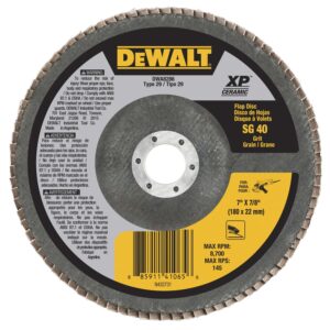 DEWALT DWA8286  7" x 7/8" SG40 Type 29 XP Ceramic/Ultra Premium Flap Discs