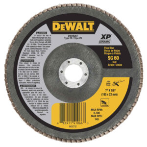 DEWALT DWA8287  7" x 7/8" SG60 Type 29 XP Ceramic/Ultra Premium Flap Discs