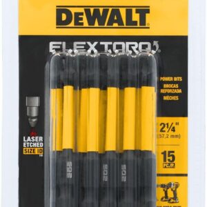 DEWALT DWAF2SQ2IR15 FlexTorq Driver Bit #2 x 2-1/4" Robertson 15PK