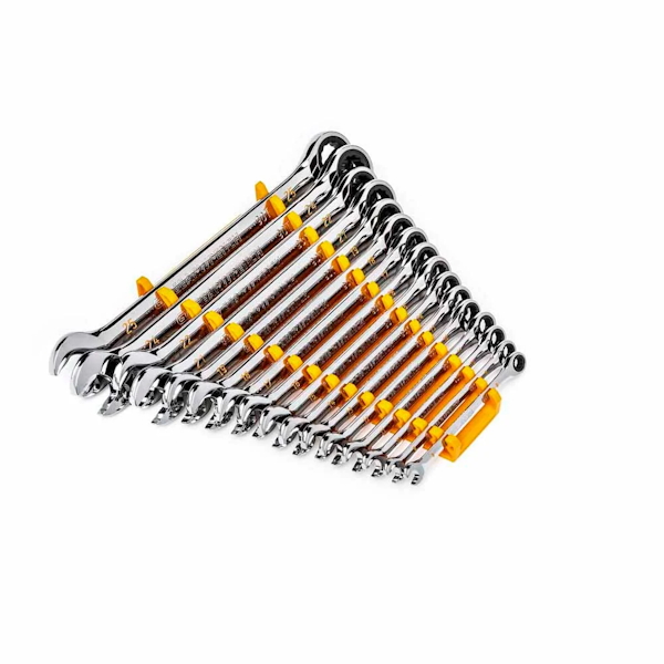 GEARWRENCH 16PC 90-Tooth 12 Point Metric Combination Ratcheting Wrench Set - Image 3