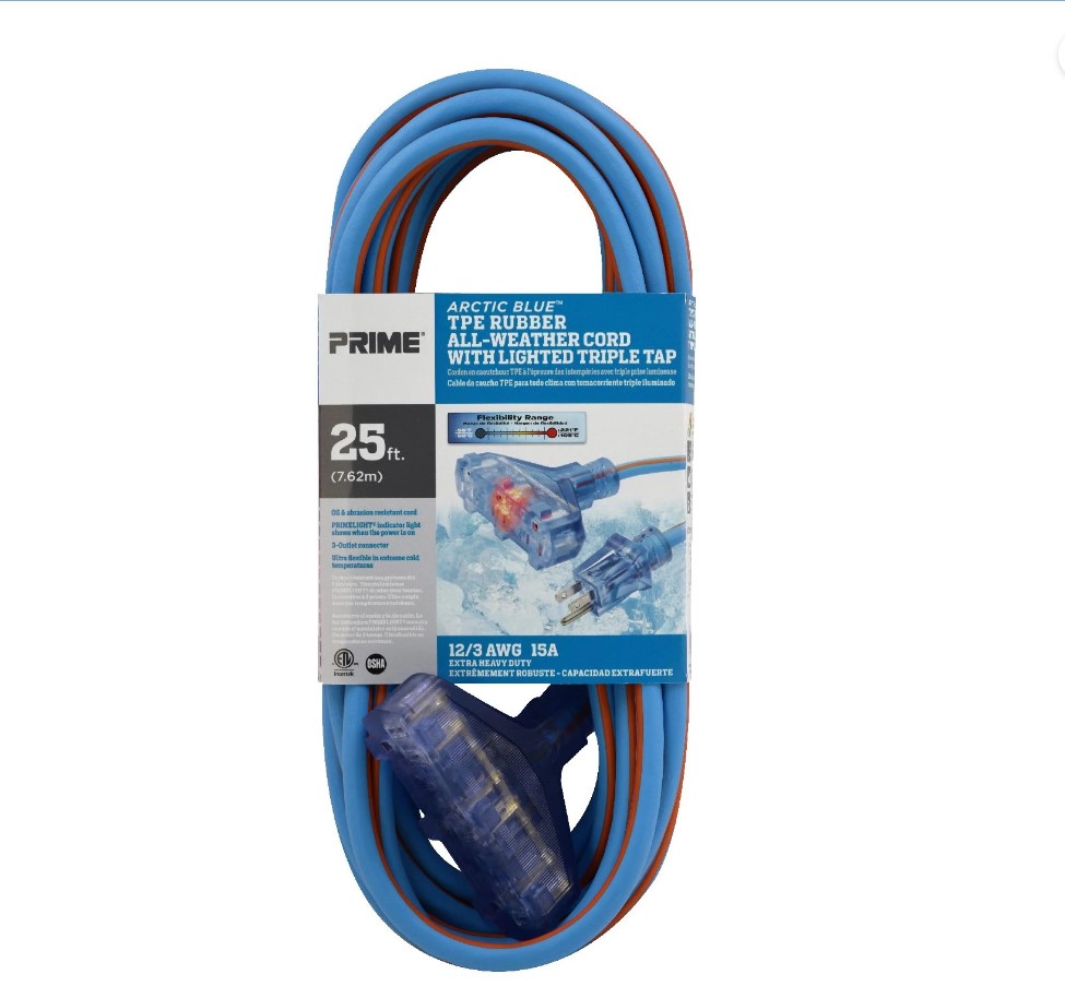PRIME LT630825 25' 12/3 SJEOW Triple-Tap w/ Primelight® Indicator Light - Image 2