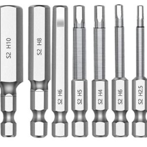 MULWARK 10PC Metric 50mm Magnetic Hex Bit Set 1/4" Hex Shank