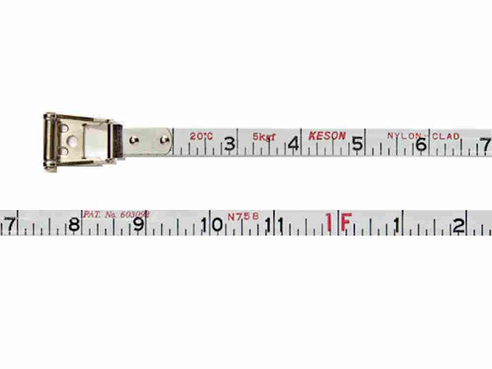 KESON NRS18100 100' Double Nylon Steel Tape (ft, in, 1/8") - Image 2