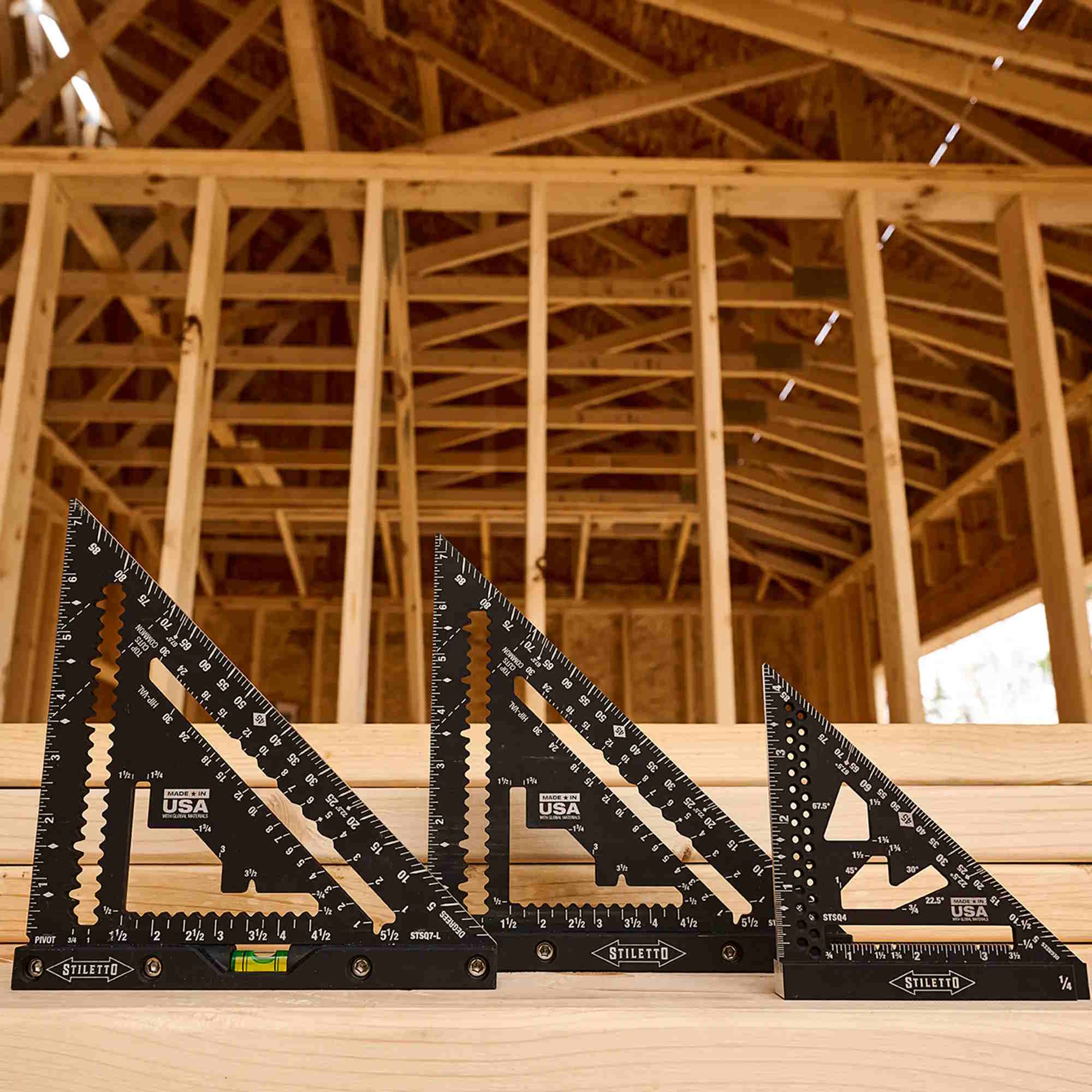 STILETTO STSQ7-L 7" Carpenter Square w/ Bomber Layout Notches & Built-in Level - Image 9