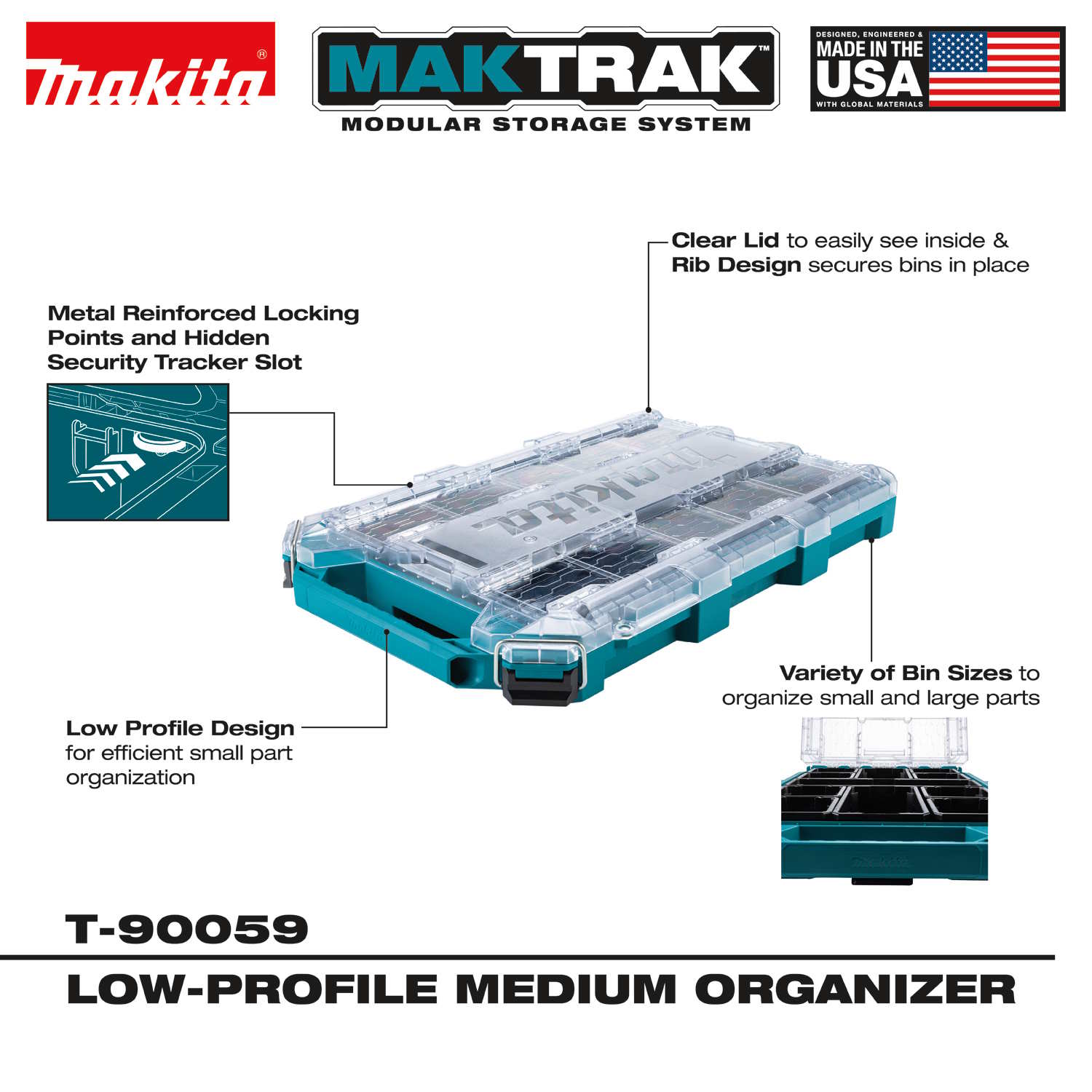 MAKITA T-90059 MAKTRAK Low-Profile Medium Organizer - Image 3