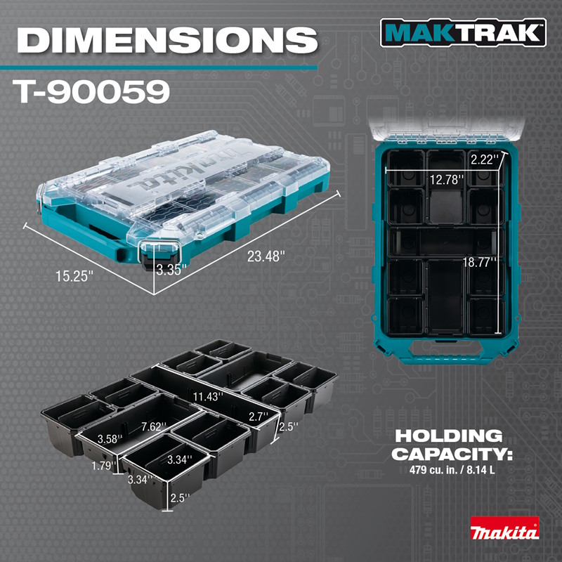 MAKITA T-90059 MAKTRAK Low-Profile Medium Organizer - Image 5