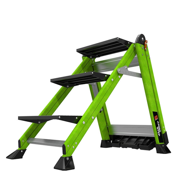 LITTLE GIANT 11933 Jumbo 3-Step Fiberglass Step Stool With Handrail - Image 2