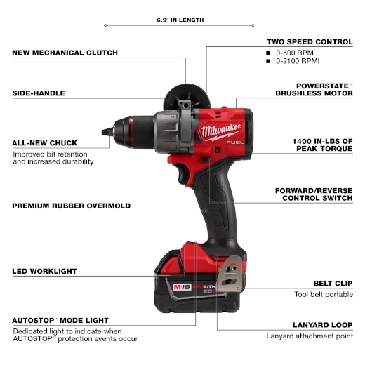 MILWAUKEE 2904-22 M18 FUEL™ 1/2" Hammer Drill/Driver Kit - Image 3