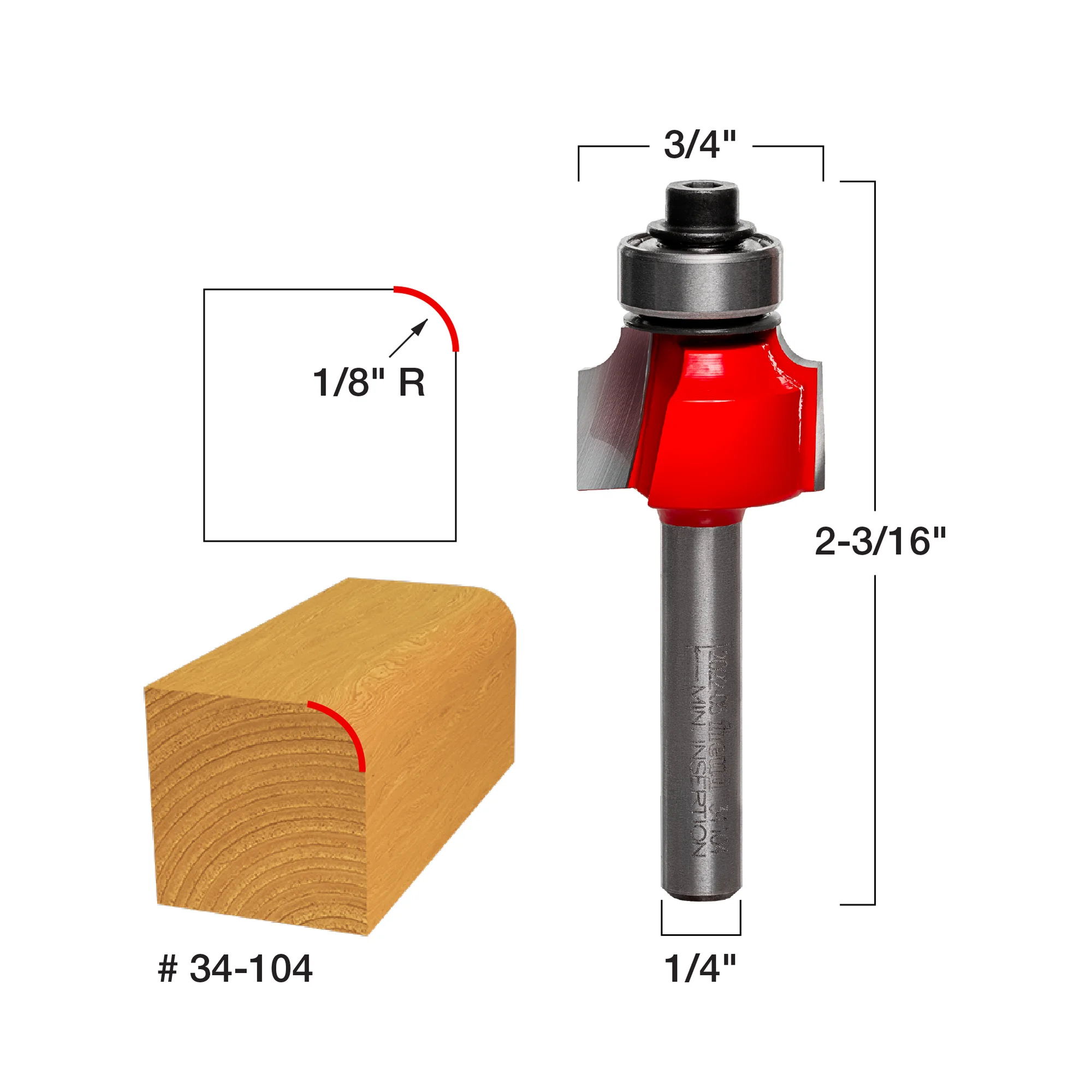 FREUD 34-104 1/8" Radius Rounding Over Bit - Image 2