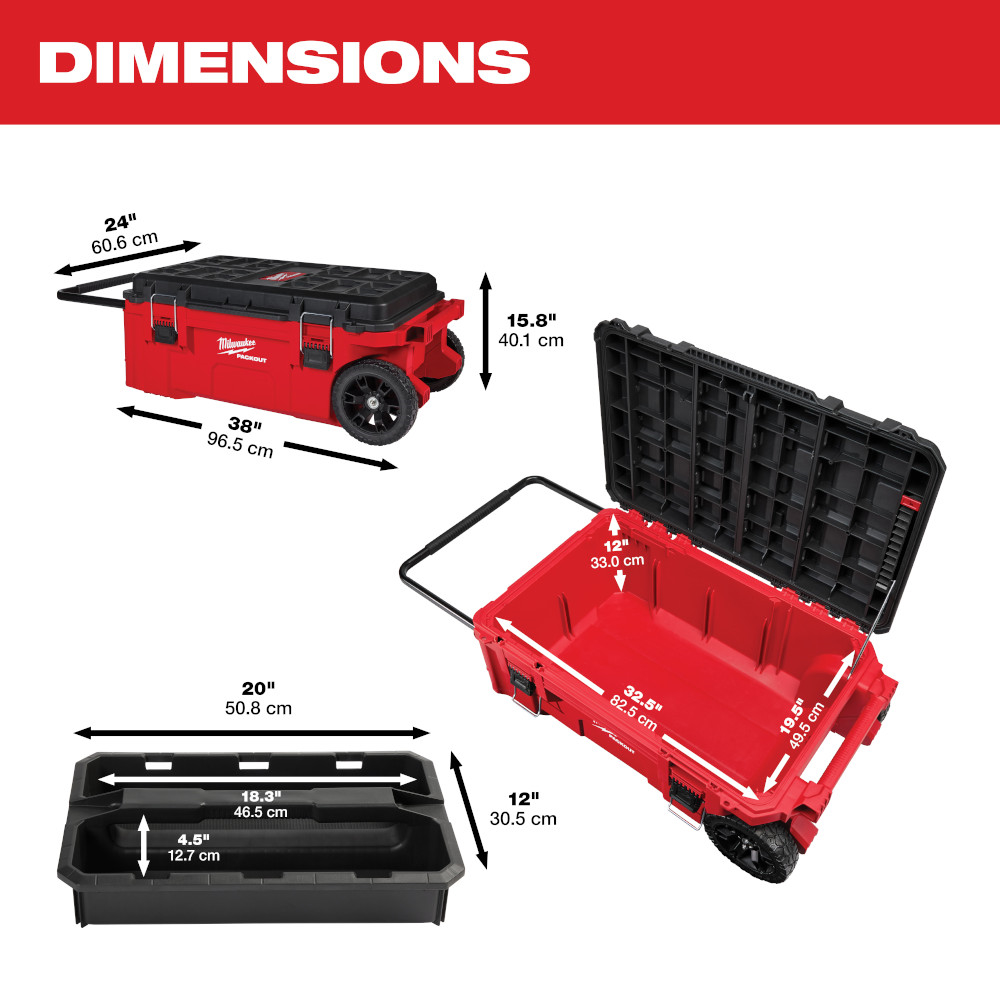 MILWAUKEE 48-22-8428 Packout Rolling Tool Chest - Image 4
