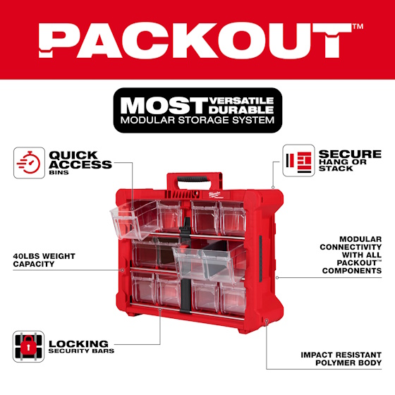 MILWAUKEE 48-22-8433 Packout Tilt Bin Organizer - Image 2