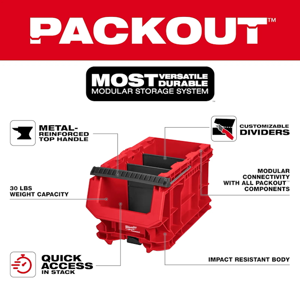 MILWAUKEE 48-22-8437 PACKOUT™ Compact Crate - Image 3