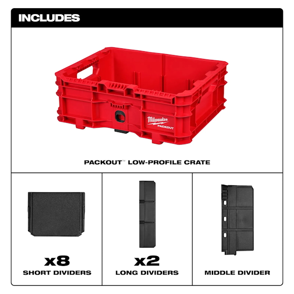 MILWAUKEE 48-22-8438 PACKOUT™ Low-Profile Crate - Image 4