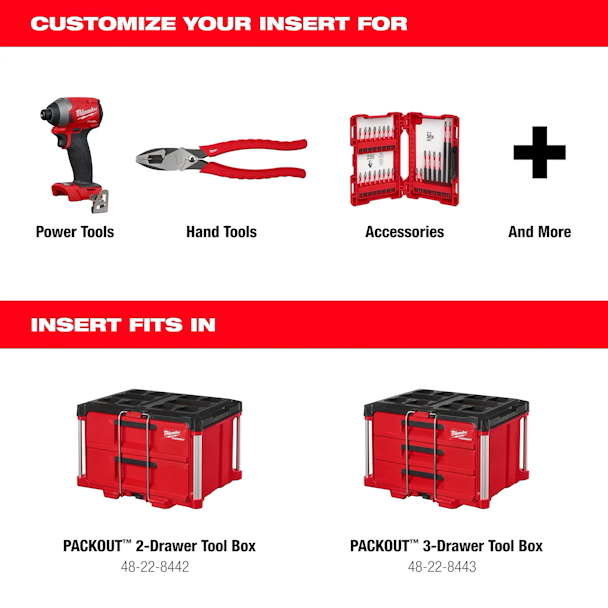 MILWAUKEE 48-22-8452 Packout Customizable Foam Insert for Drawer Tool Boxes - Image 3
