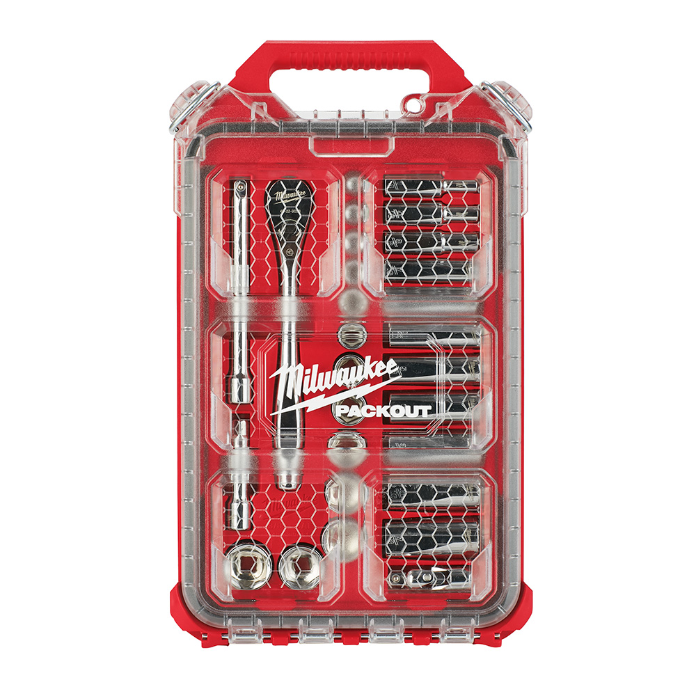 MILWAUKEE 48-22-9481 3/8" 28pc Ratchet and Socket Set in PACKOUT - SAE - Image 2