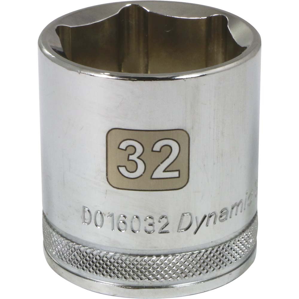 DYNAMIC TOOLS D016032 1/2" Drive 6Pt 32mm Chrome Socket - Image 2