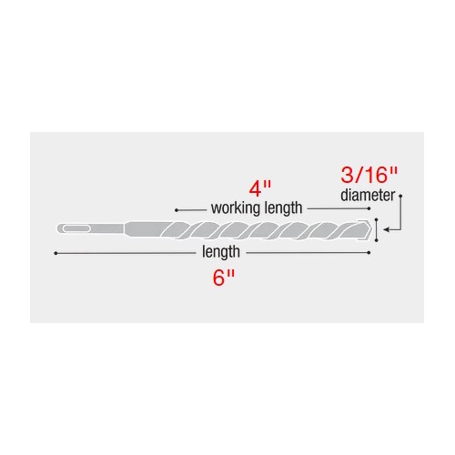 DIABLO DMAPL4040-P25 3/16" x 4" x 6" Rebar Demon™ SDS-Plus 4-Cutter (EACH/BULK) - Image 3