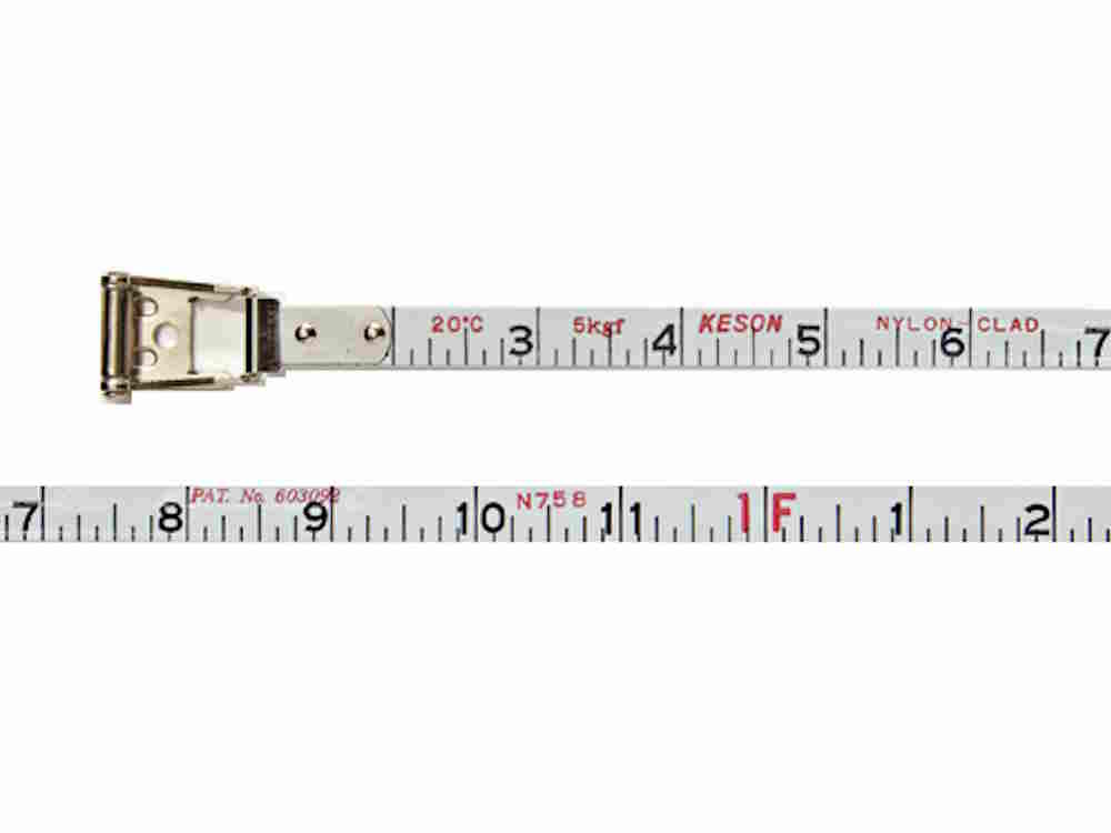 KESON NRS18200 200' Double Nylon Steel Tape (ft, in, 1/8") - Image 2