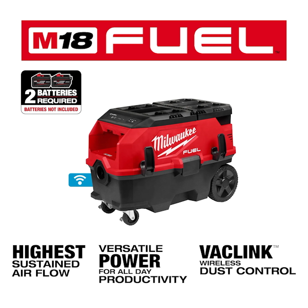 MILWAUKEE 0888-20 M18 PACKOUT 9 Gallon Dual-Battery Dust Extractor w/VACLINK - Image 2