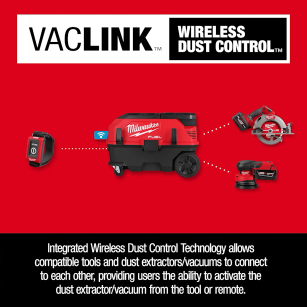 MILWAUKEE 0888-20 M18 PACKOUT 9 Gallon Dual-Battery Dust Extractor w/VACLINK - Image 5