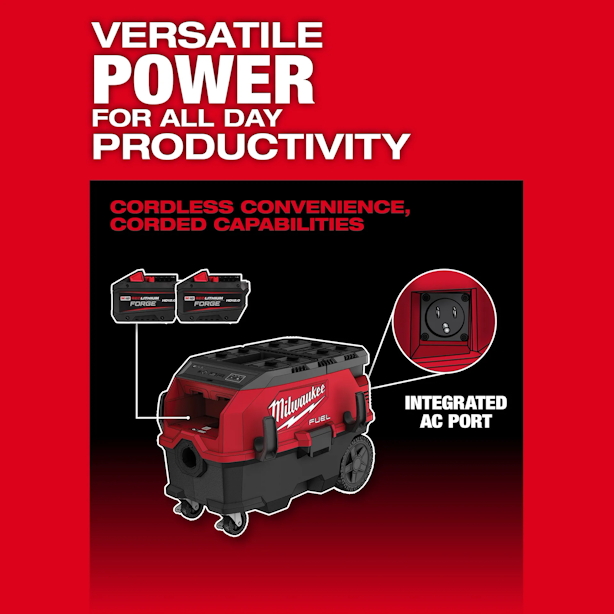 MILWAUKEE 0888-20 M18 PACKOUT 9 Gallon Dual-Battery Dust Extractor w/VACLINK - Image 7
