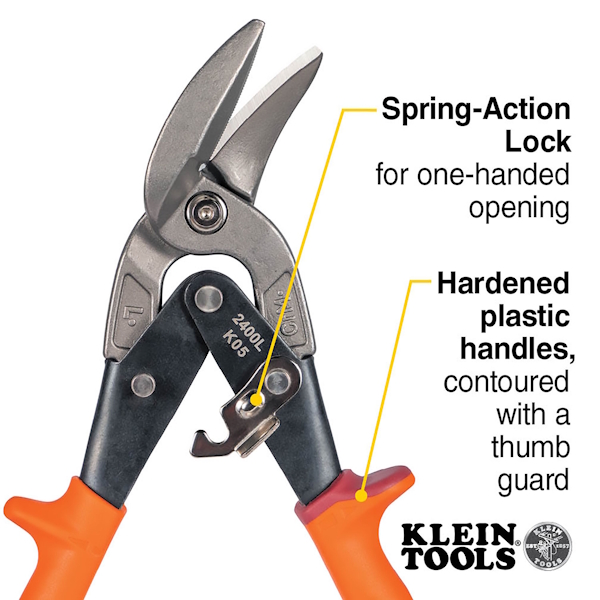 KLEIN 2400L Offset Left-Cutting Aviation Snips - Image 3