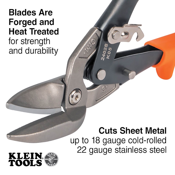 KLEIN 2402S Offset Straight-Cutting Aviation Snips - Image 2