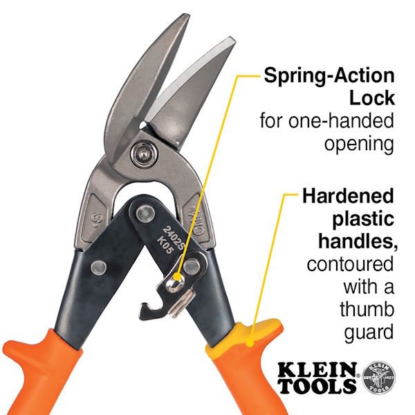 KLEIN 2402S Offset Straight-Cutting Aviation Snips - Image 3