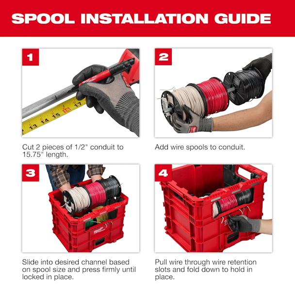 MILWAUKEE 48-22-8044 Wire Pulling Inserts for PACKOUT™ XL Crate - Image 8