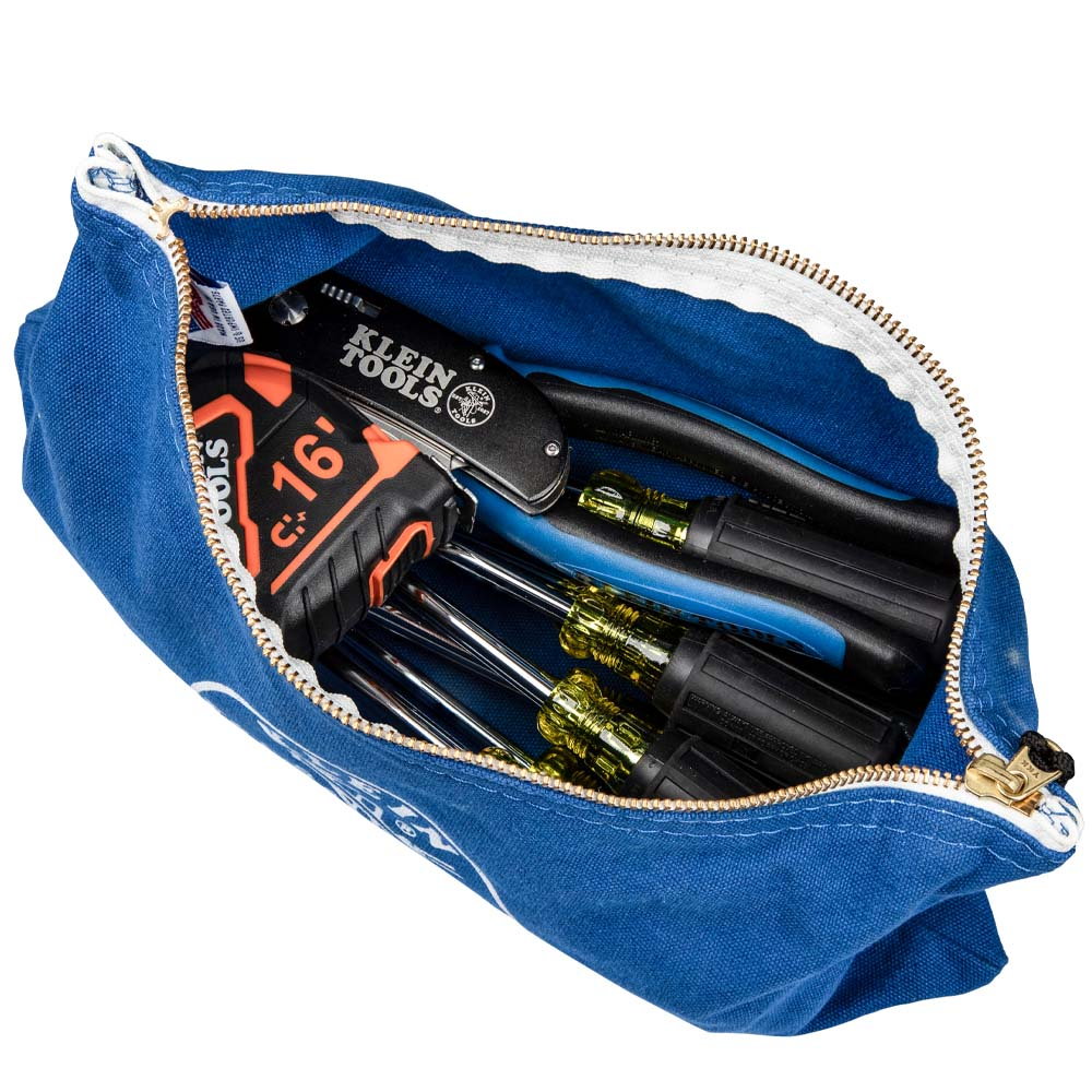 KLEIN TOOLS 5140 Zipper Bags Canvas Tool Pouches Olive/Orange/Blue/Yellow 4PK - Image 7