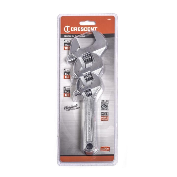 CRESCENT AC3PC 3PC Adjustable Wrench Set 6", 8" & 10" - Image 6