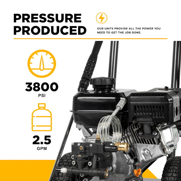 BE B3875PA 3,800 PSI 2.5 GPM Cold Water Gas Pressure Washer - Image 4